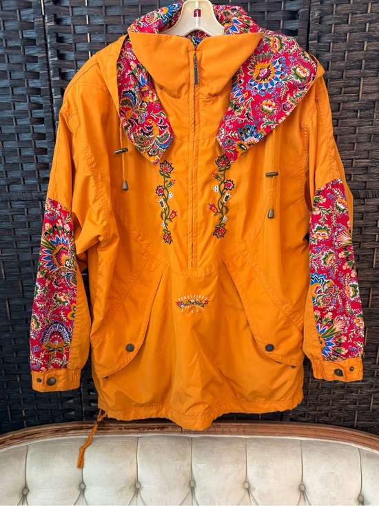 Jackets & Blazers - 🧡🌺 Vintage Powderhorn Hooded Embroidered Windbreaker Jacket Size 12